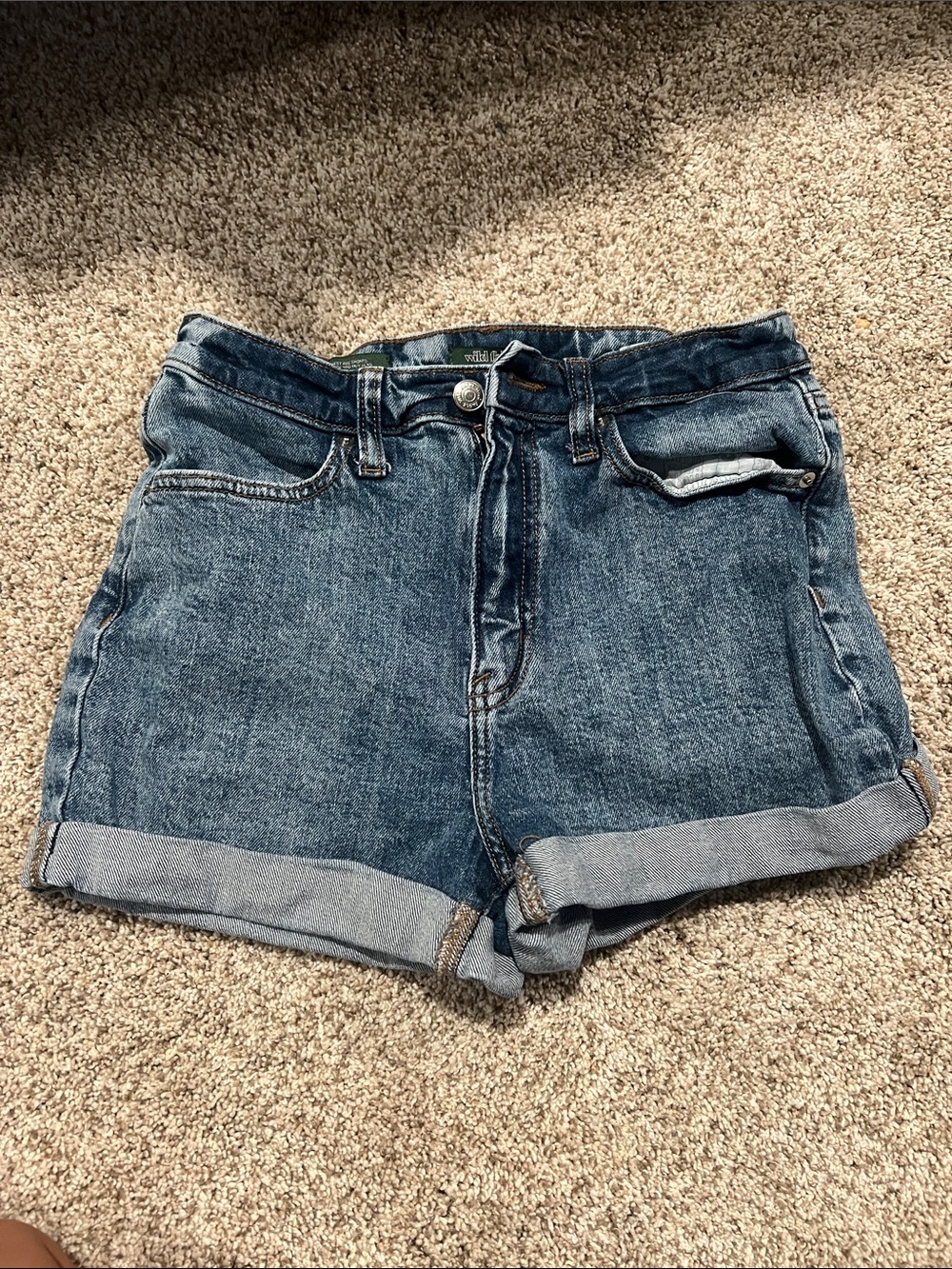 wild fable Medium Blue Rolled-Hem Denim Shorts